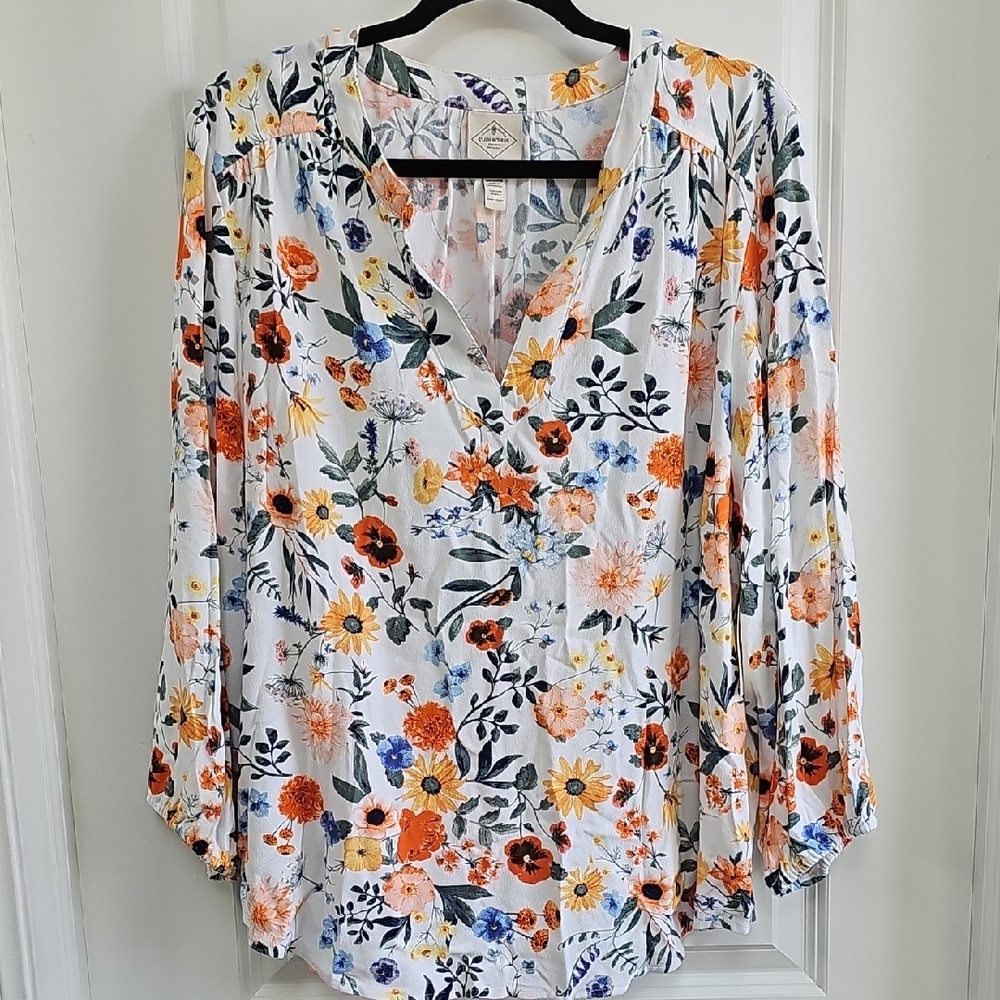 St. John's Bay White Cream Wrap Blouse